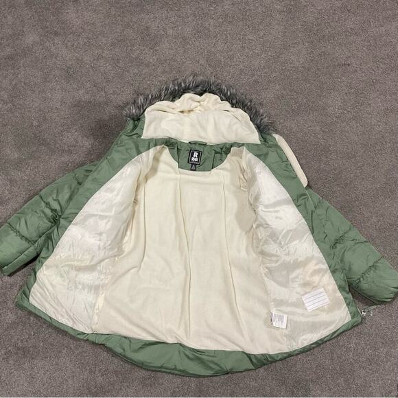 R 88 Rothschild Kids XL (16)  Coat Green Faux Fur Good - Picture 12 of 13